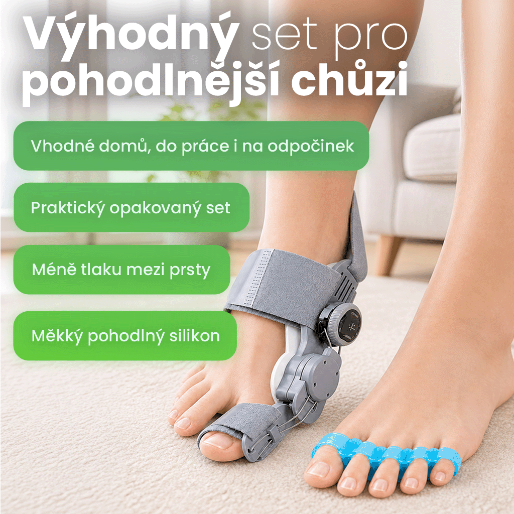 Součinnost oddělovače a korektoru hallux valgus